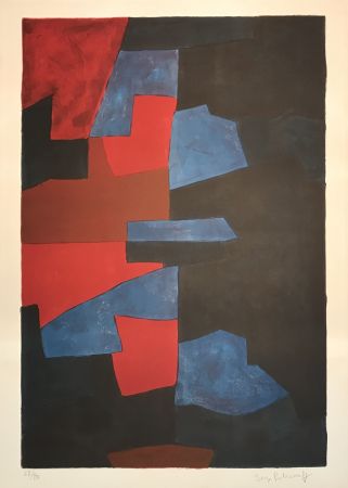 Литография Poliakoff - Composition in red, blue, and black