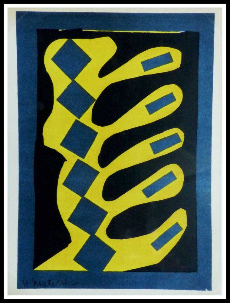 Литография Matisse - COMPOSITION  JAUNE BLEU ET NOIR