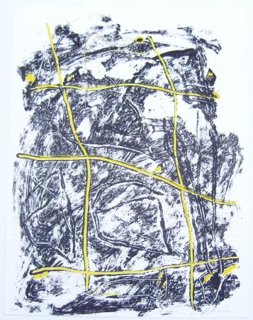 Литография Humair - Composition jaune et noire 2