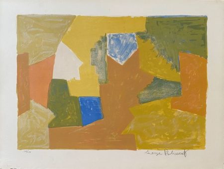 Литография Poliakoff - Composition jaune, Orange et Verte L14 