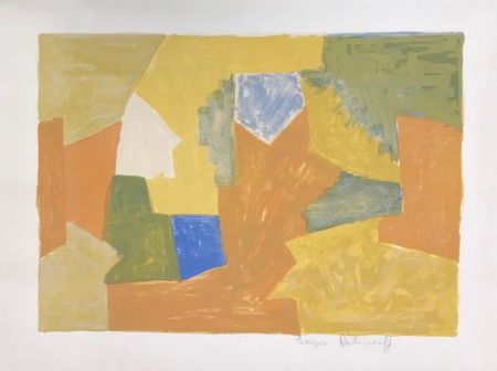 Литография Poliakoff - Composition jaune, Orange et Verte L14 