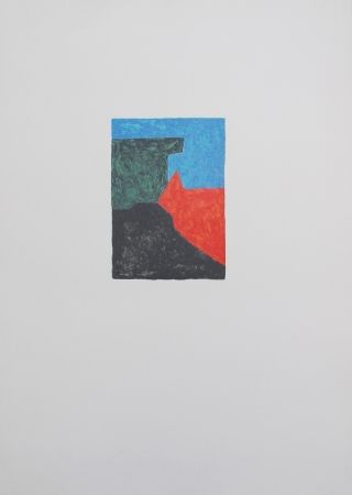 Литография Poliakoff - Composition noire, bleue et verte