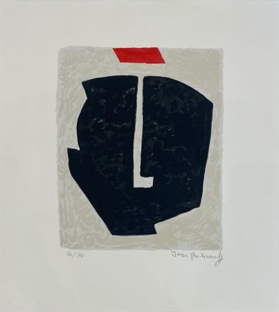 Сериграфия Poliakoff - Composition noire et rouge n°74