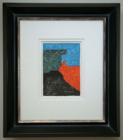 Литография Poliakoff - Composition noire, rouge, bleue et verte