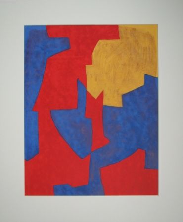 Литография Poliakoff - Composition rouge, bleue et jaune