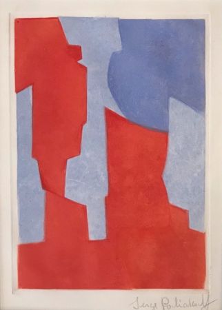Офорт И Аквитанта Poliakoff - Composition rouge et bleue N° XX 