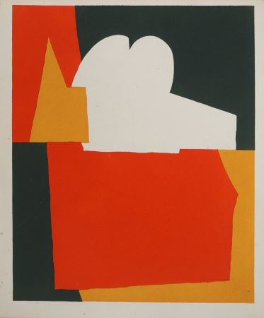 Литография Poliakoff - Composition rouge et verte