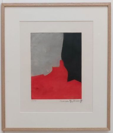 Офорт И Аквитанта Poliakoff - Composition rouge, grise et noire IV 