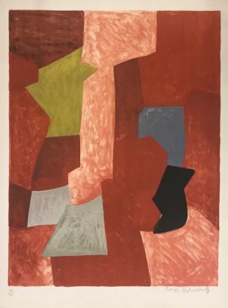 Литография Poliakoff - Composition rouge, jaune et bleue L13 