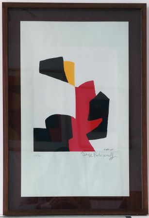 Сериграфия Poliakoff - Composition rouge, noire et blanche L69 