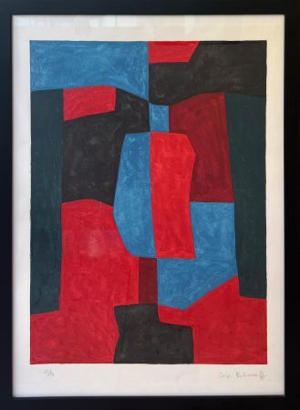 Литография Poliakoff - Composition rouge, verte et bleue L76 