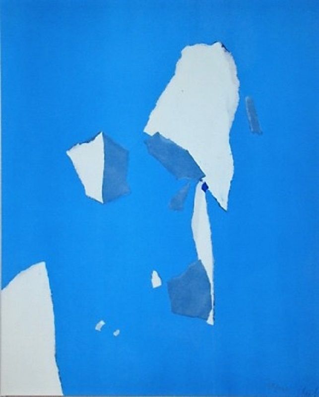 Трафарет De Stael - Composition sur fond bleu ciel