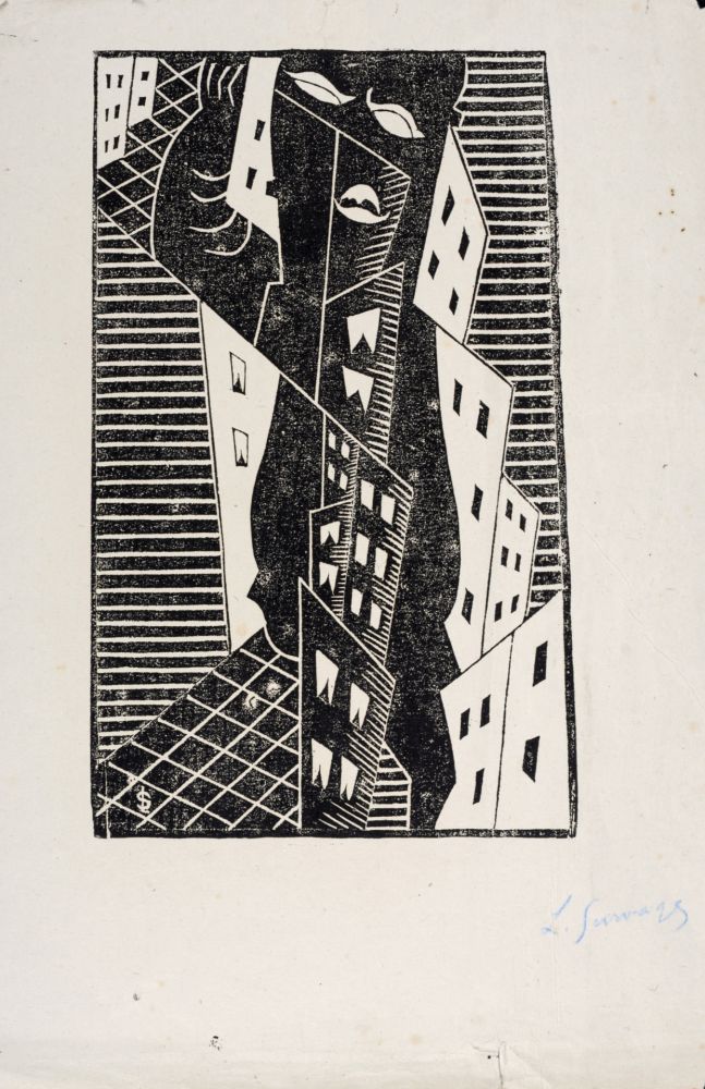 Гравюра На Дереве Survage - Composition surréaliste (E), c. 1930s