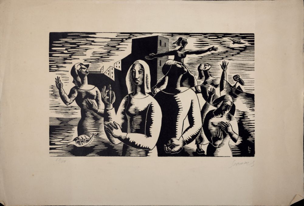 Гравюра На Дереве Survage - Composition surréaliste (F), c. 1930s