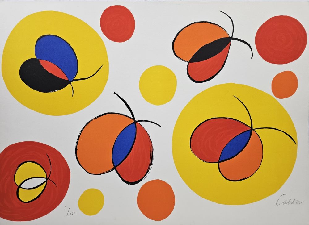 Литография Calder - Composition with Butterflies