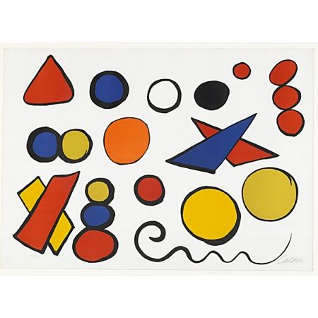 Литография Calder - Composition with Circles, Triangles and other Shapes 