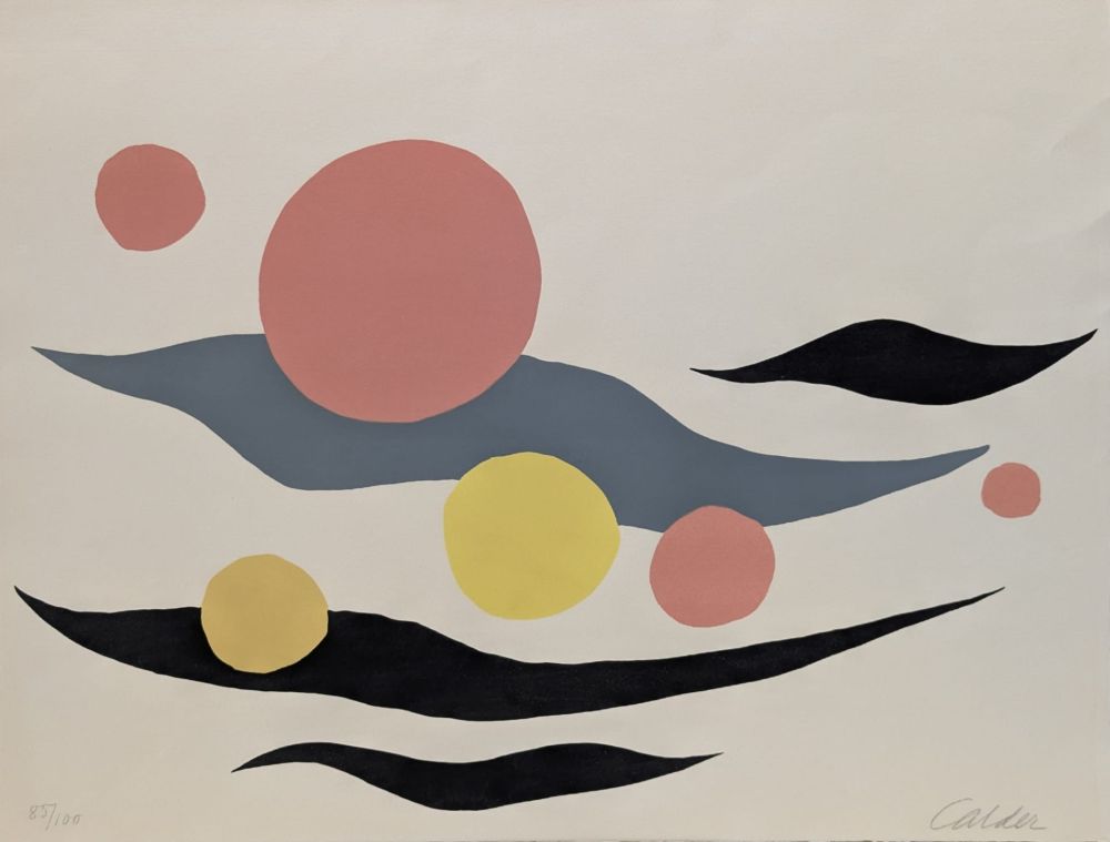 Литография Calder - Composition with Clouds and Spheres 