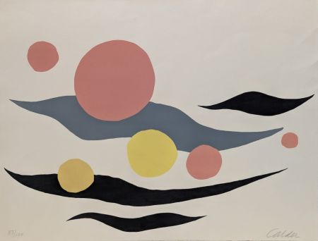 Литография Calder - Composition with Clouds and Spheres 