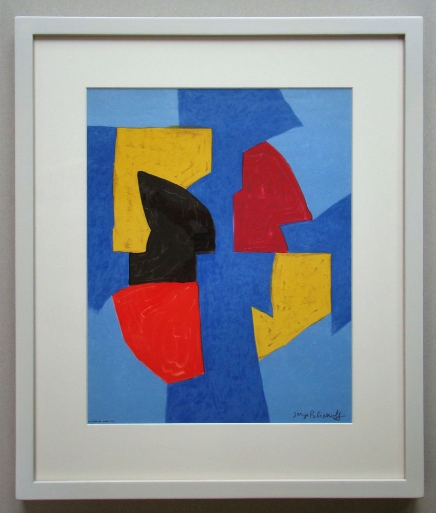 Литография Poliakoff - Compsition bleue, rouge et jaune