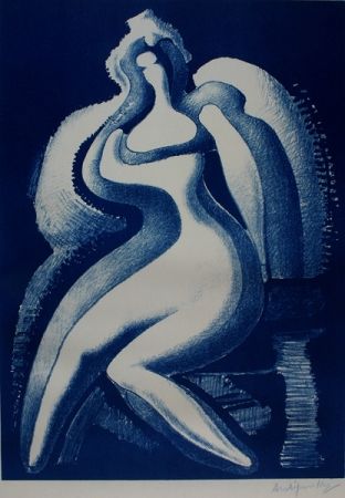 Литография Archipenko - Coquette (Blue Nude)