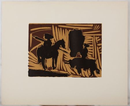 Линогравюра Picasso - Corrida : l'entrée du taureau