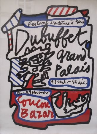 Литография Dubuffet - Coucou Bazar - Dubuffet Grand Palais 1973 (Geant sur Arches)