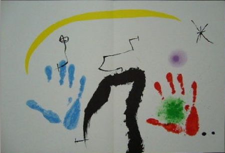 Литография Miró -  Couleurs a l'improviste