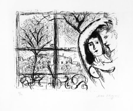 Литография Chagall - Couple dans la fenête