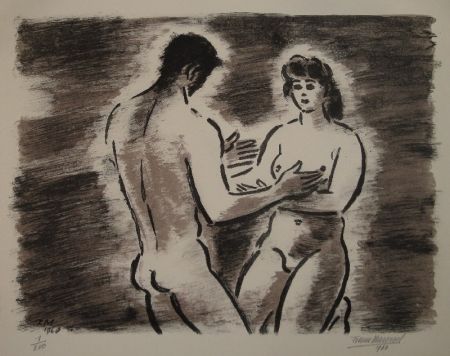 Литография Masereel - Couple de nus