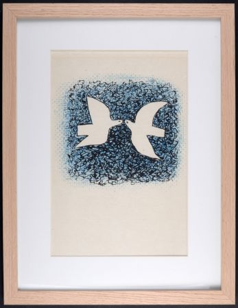 Литография Braque - Couple d'oiseaux, 1963 - Framed