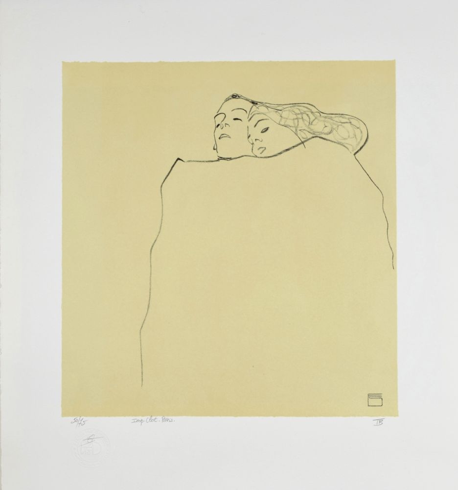 Литография Schiele - Couple Endormi, 1909 | Sleeping Couple, 1909