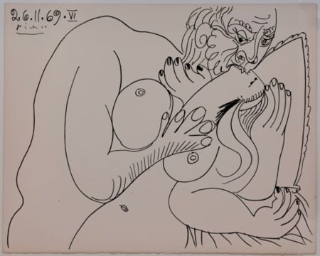 Литография Picasso - Couples and female nudes