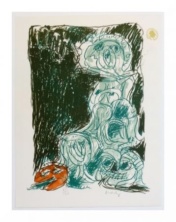 Литография Alechinsky - Crayon sur coquille - Le hasard et sa mère