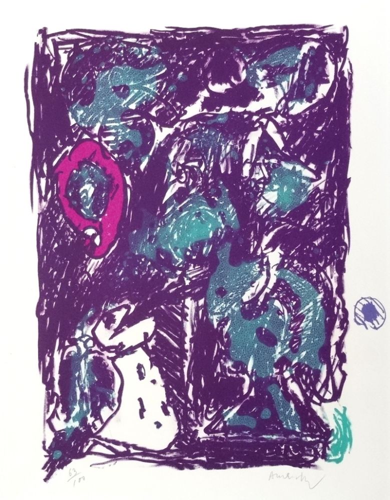 Литография Alechinsky - Crayon sur coquille - Le rare heureux