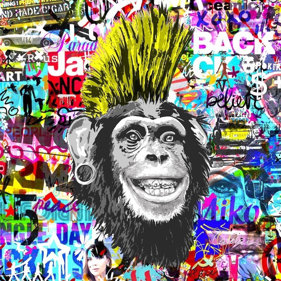 Цифровой Эстамп Catelain - Crazy Yellow Monkey