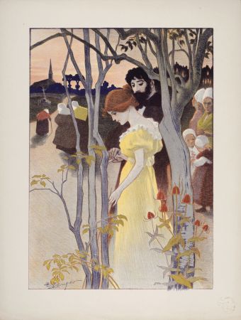 Литография Balluriau - Crépuscule, 1897