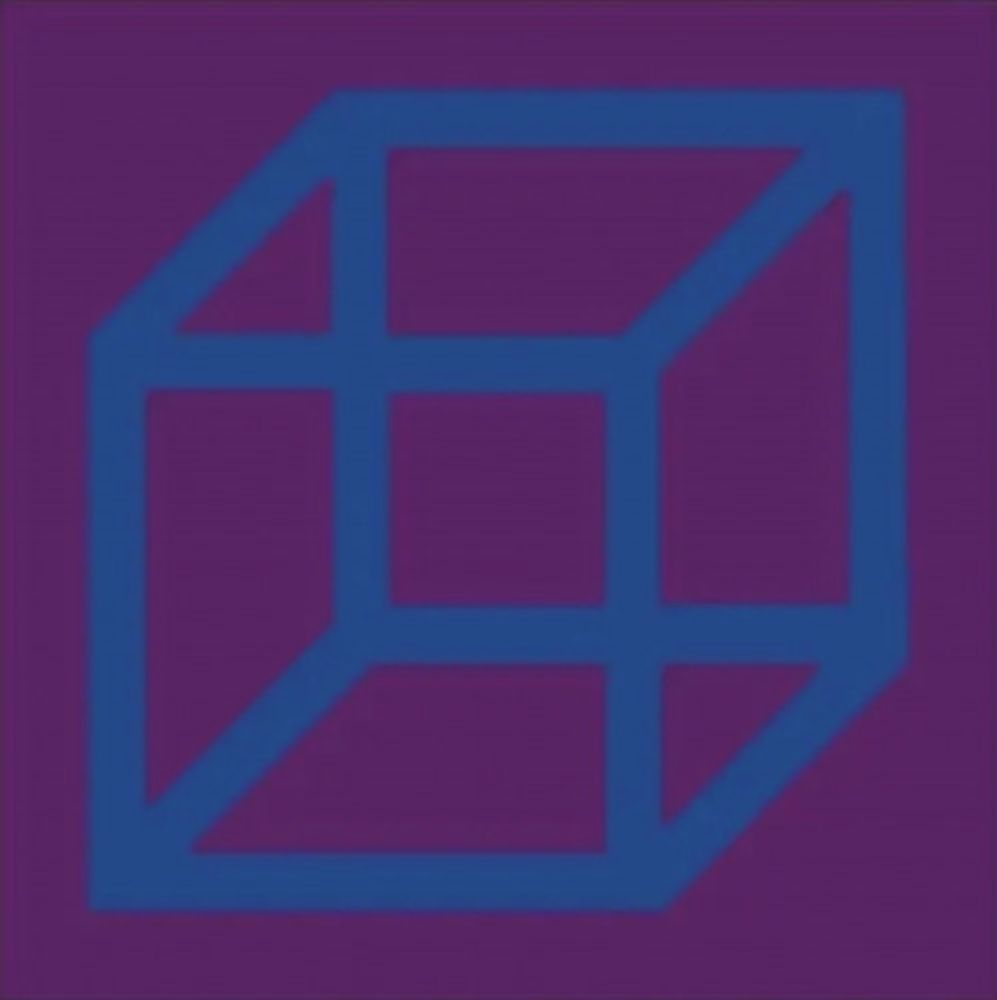 Линогравюра Lewitt - Cubes in Color on Color (Purple/Blue)