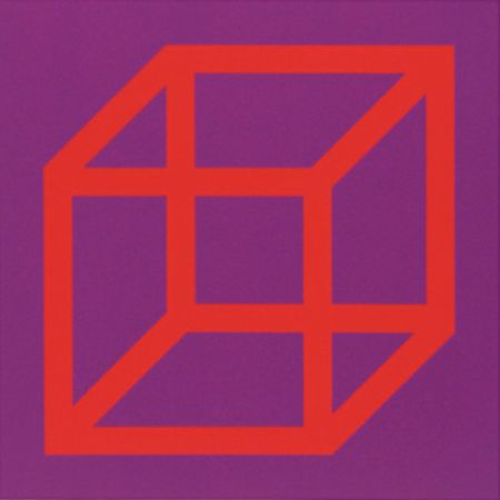 Линогравюра Lewitt - Cubes in Color on Color (Purple/Red)