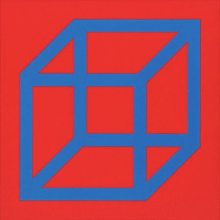 Линогравюра Lewitt - Cubes in Color on Color (Red/Blue)