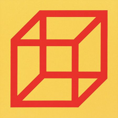 Линогравюра Lewitt - Cubes in Color on Color (Yellow/Red)