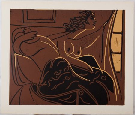 Линогравюра Picasso - Curiosité : Deux femmes à la fenêtre