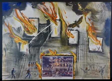 Литография Dali - Currier & Ives Fire! Fire! Fire!