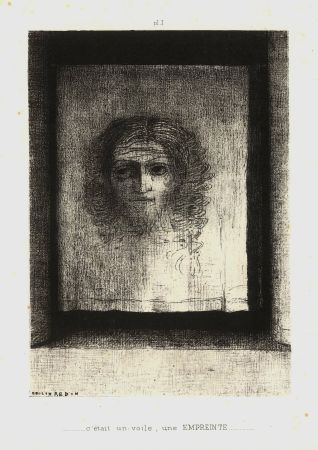 Литография Redon - C'était un voile, une empreinte