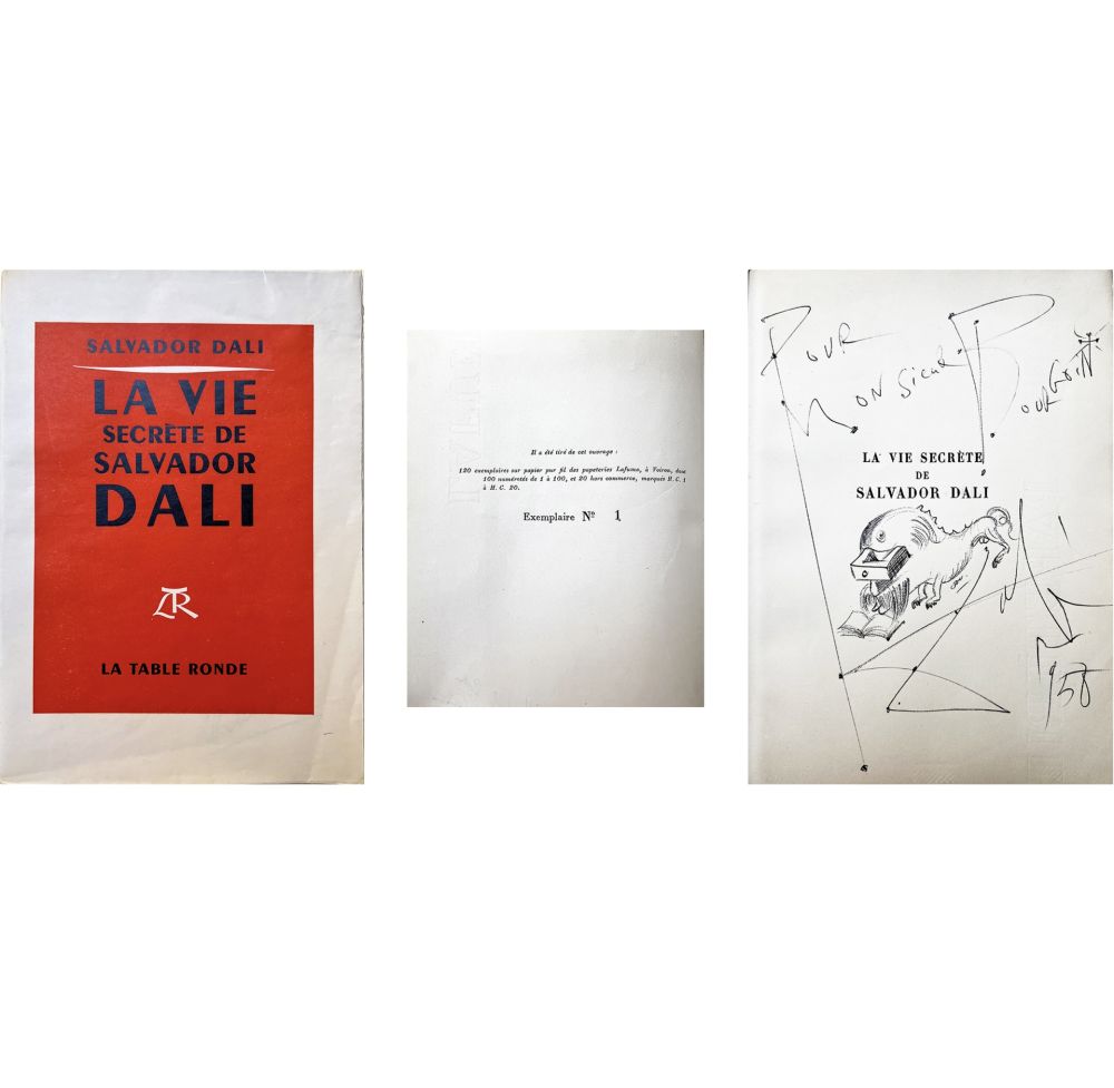 Иллюстрированная Книга Dali - DALI LA VIE SECRÈTE DE SALVADOR DALI (1952) : le n°1 avec dessin original