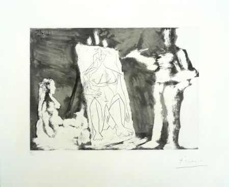 Акватинта Picasso - Dans l'atelier