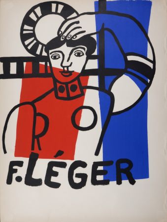 Литография Leger - Danseuse tricolore au tambourin, 1955.
