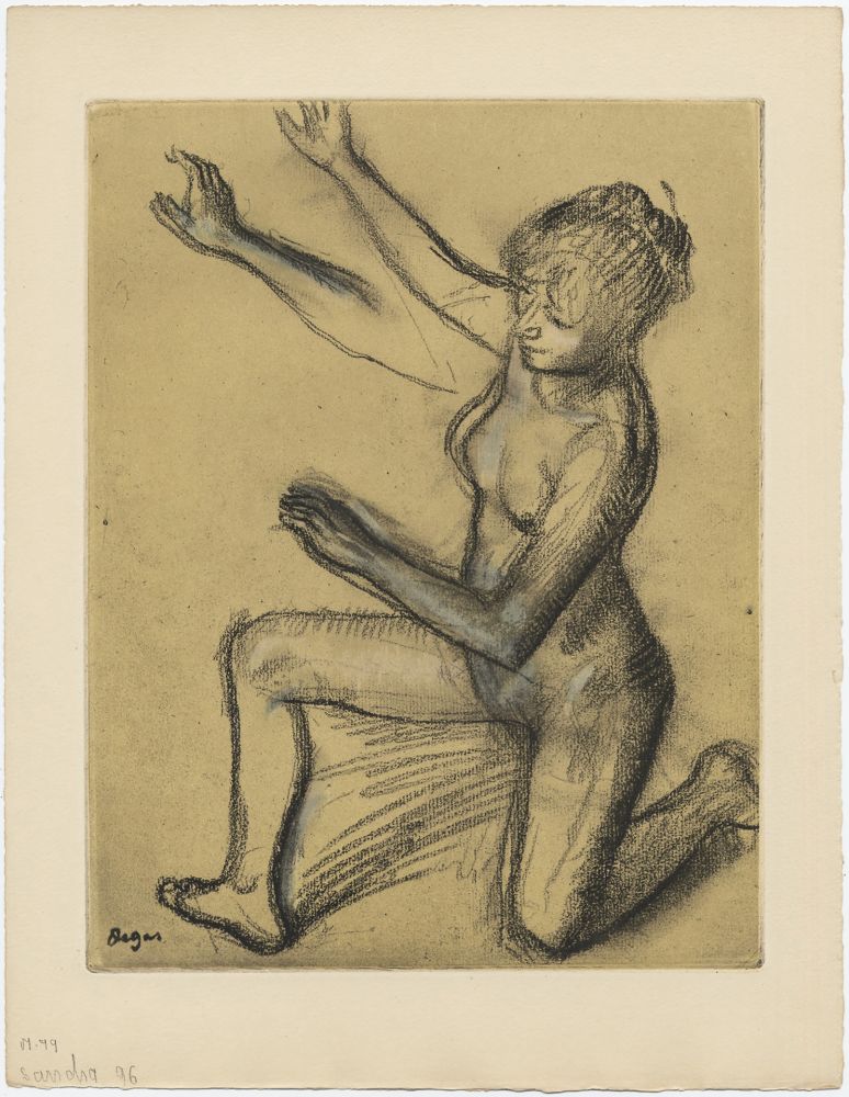 Офорт И Аквитанта Degas - Danseuse : étude de nu et mouvements (vers 1896)