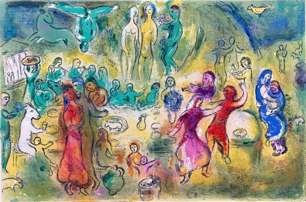 Литография Chagall - Daphnes and Chloé, Planche XLI