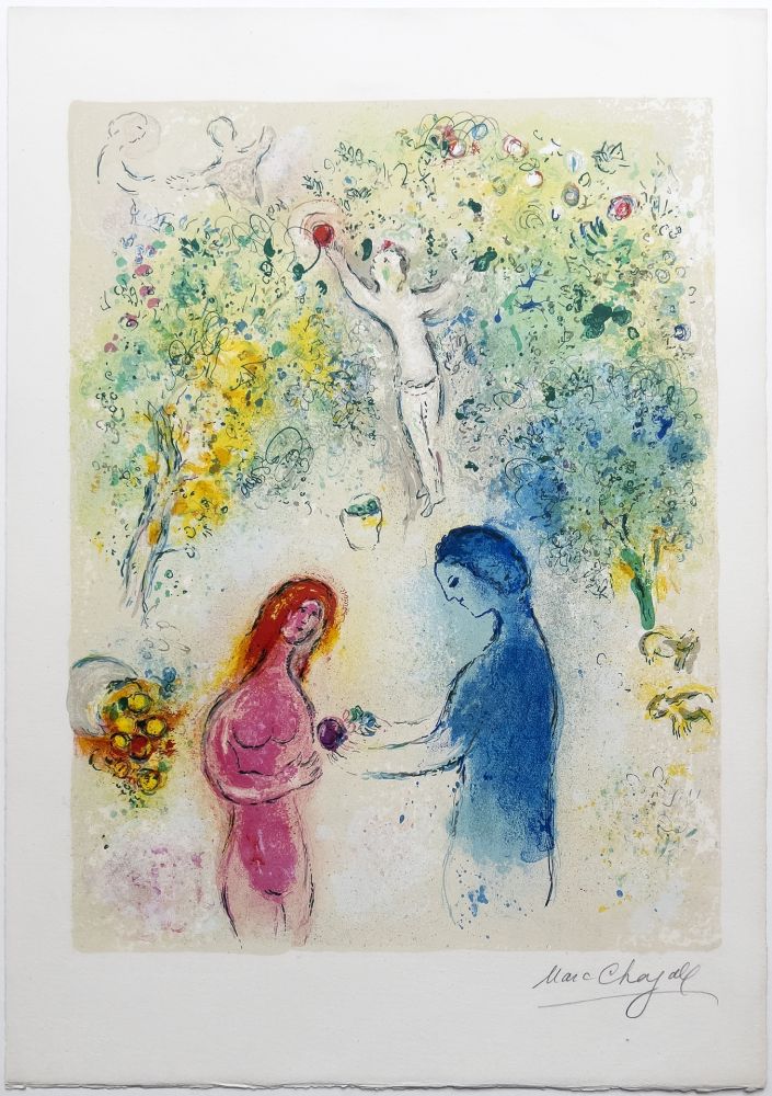 Литография Chagall - DAPHNIS & CHLOÉ - Frontispice (de la suite signée,1961)