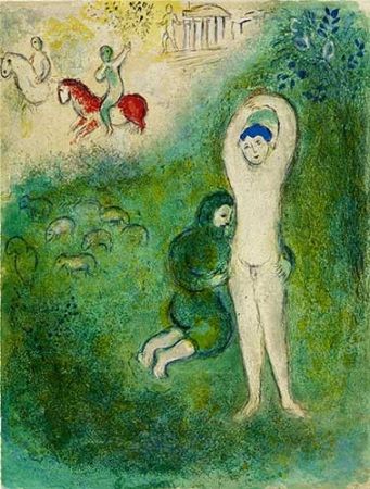 Литография Chagall - Daphnis et Gnathon